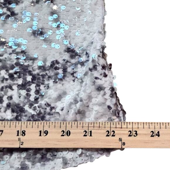 Coldwater Creek Shirt Womens XL Gray Cream Sequin Tank Top Stretch Elegant 16 - Picture 6 of 8